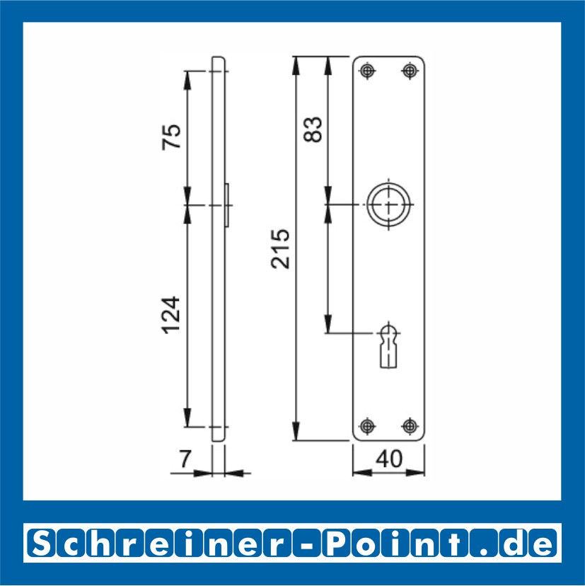 Hoppe Langschild 202SP Aluminium F1 Natur BB